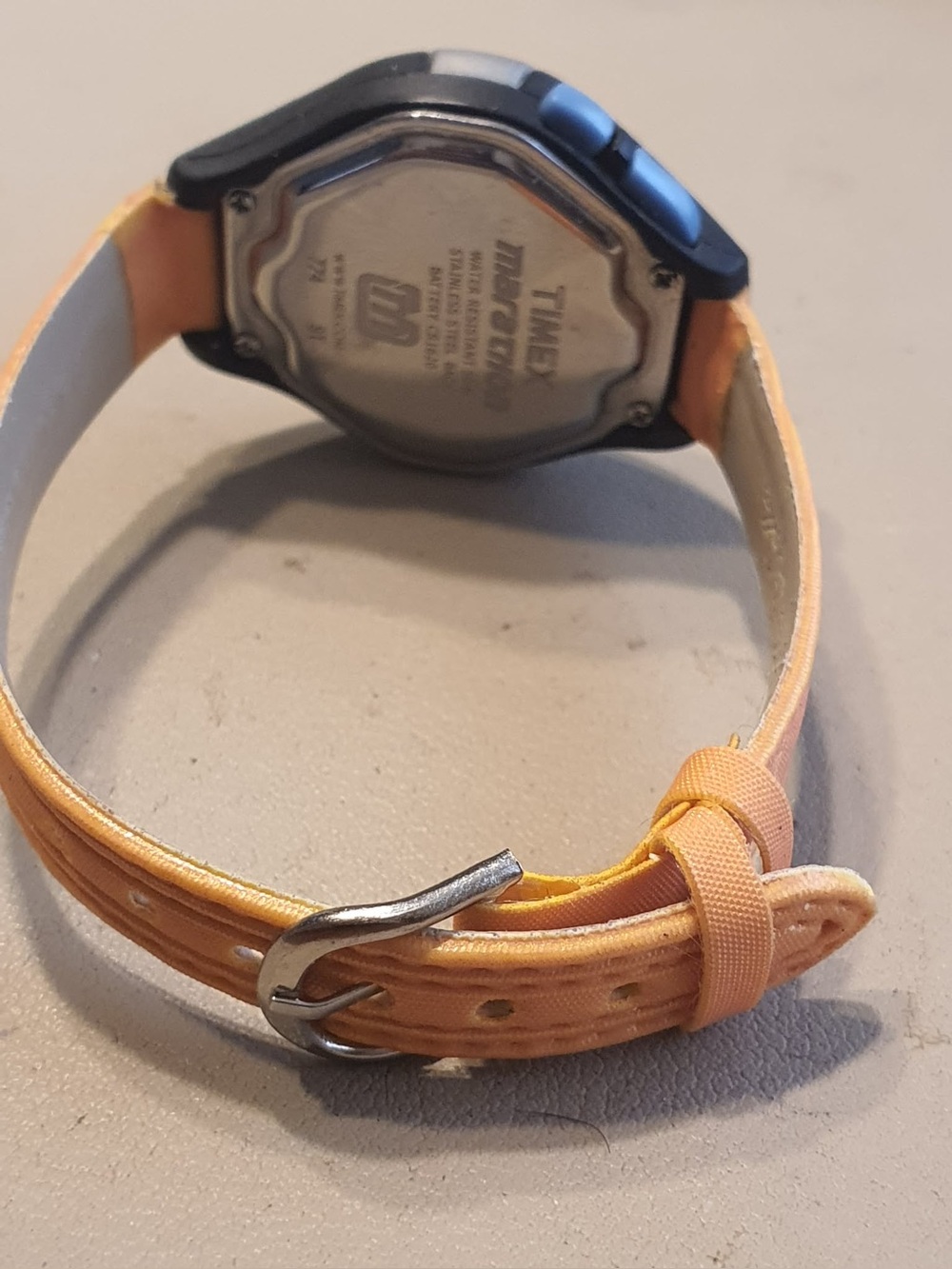 🦋10/$20🦋 Marathon Silver/Black Leather Digital Alarm Chrono Women's Watch - Picture 3 of 4